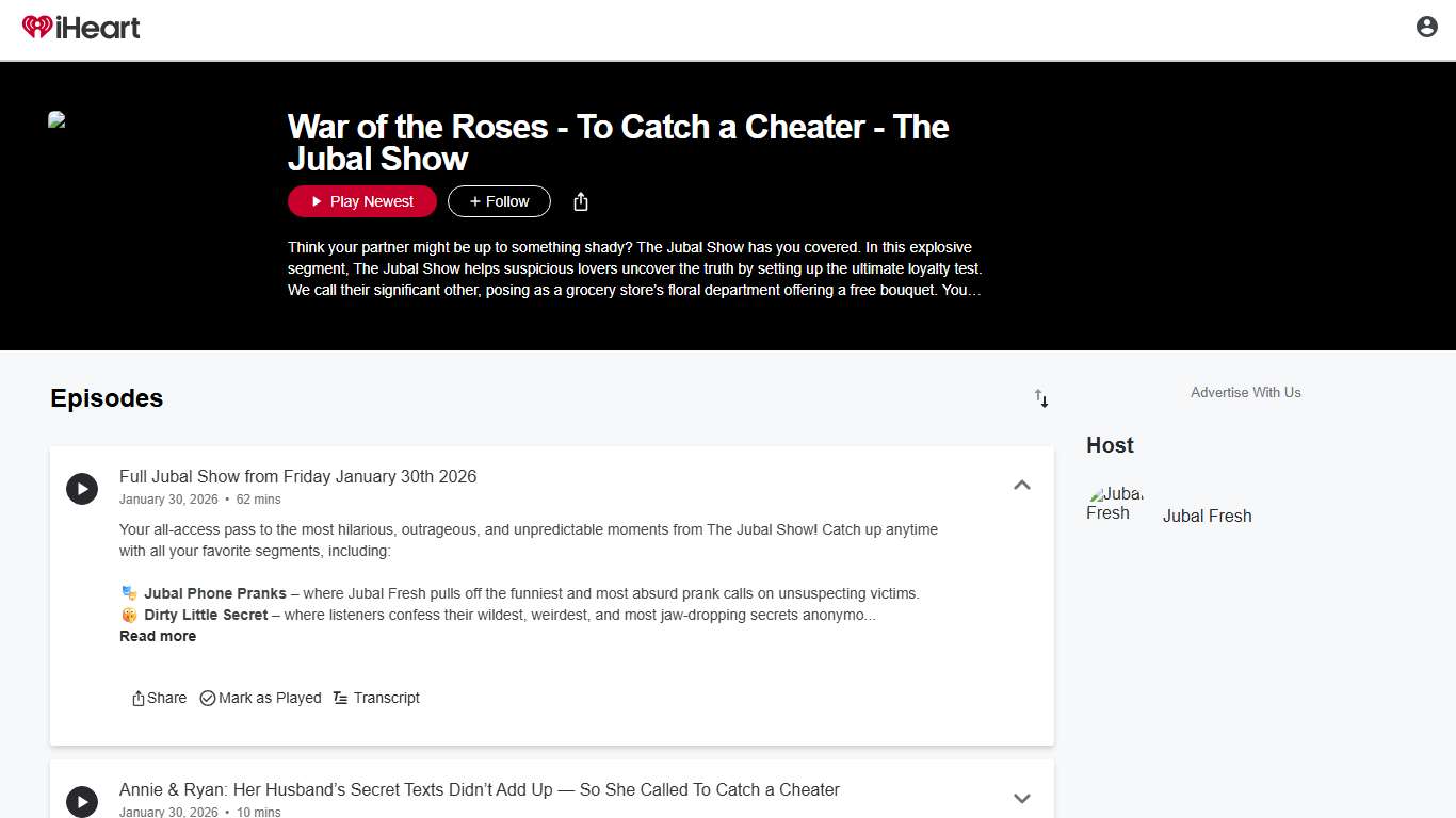 War of the Roses - To Catch a Cheater - The Jubal Show iHeart